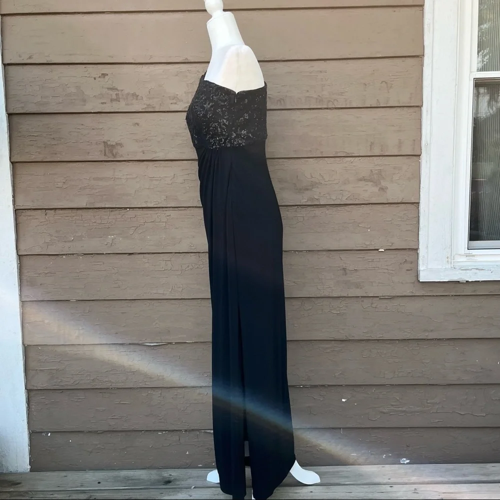 HP! NWT! Ralph Lauren Evening One Shoulder Sequin Bodice Jersey Gown - Picture 7 of 9